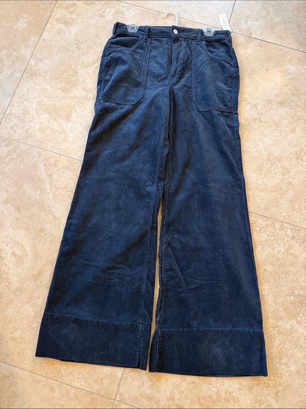 Pilcro Women's Wide-Leg Corduroy Pants in Navy